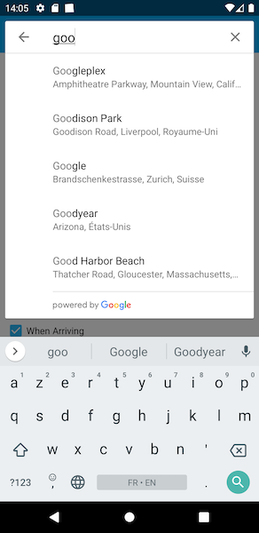 Search place for location reminders