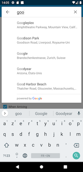 Search place for Location reminders